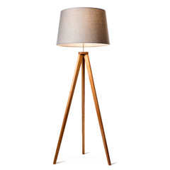 Scandi Wooden Tripod Floor Lamp