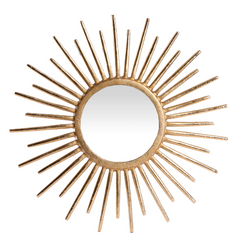 Golden Sunburst Wall Mirror