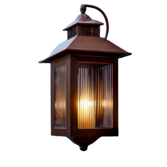 Rustic Amber Glow Outdoor Lantern